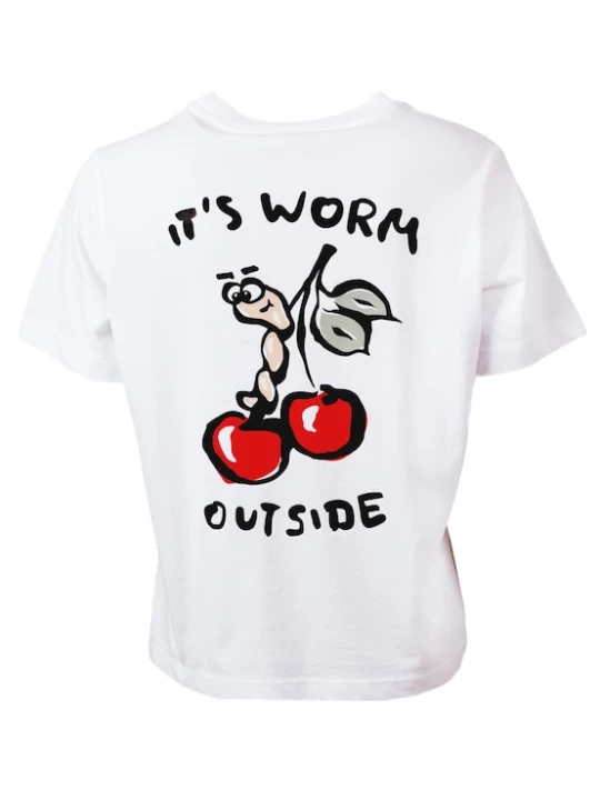 Foto van product Kleinigkeit Shirt 'Big Worm' poederroze / rood / wit