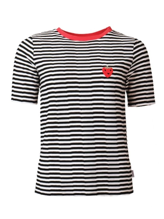 Foto van product Kleinigkeit Shirt 'Fru' rood / zwart / wit