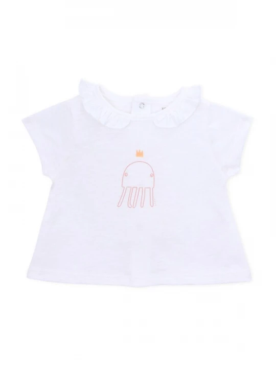 Foto van product KNOT Shirt 'Queen Octopus' nude / lichtoranje / wit