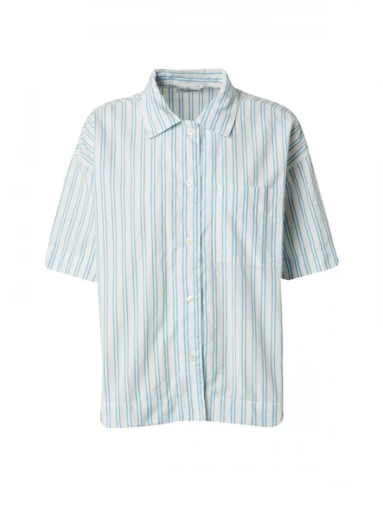Foto van product KnowledgeCotton Apparel Blouse azuur / wit