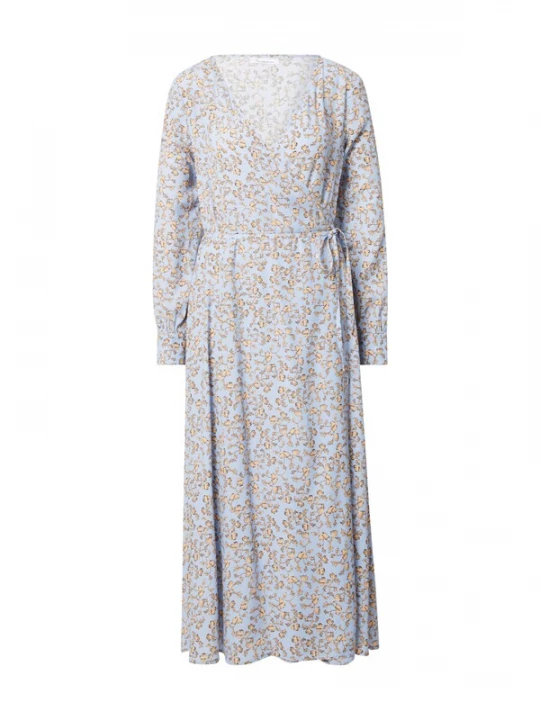 Foto van product KnowledgeCotton Apparel Jurk lichtbeige / lichtblauw / zwart