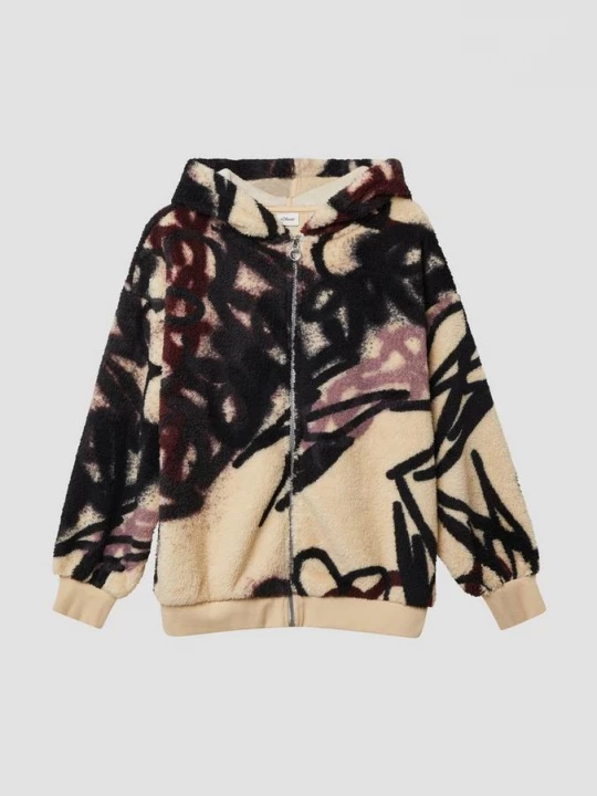 Foto van product Knus oversized jack van teddy-pluche met graffitiprint s.Oliver beżowy