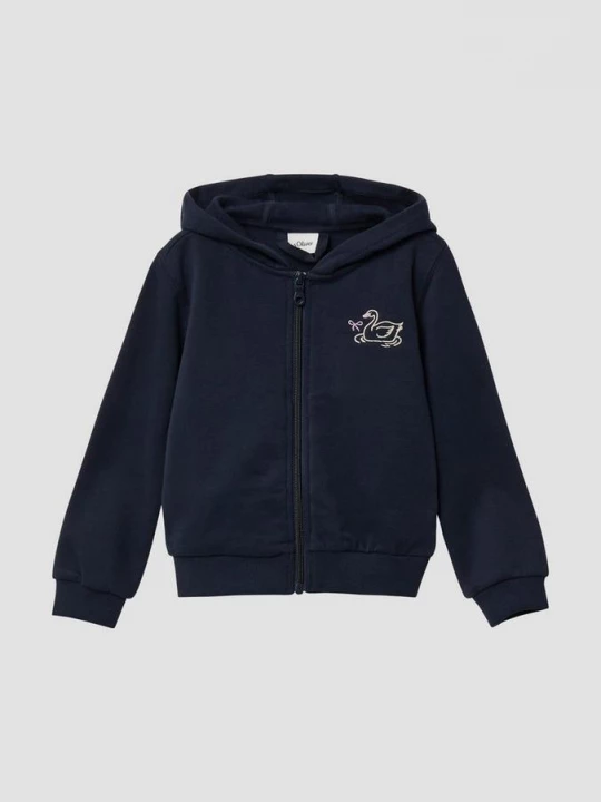 Foto van product Knus sweatvest met capuchon en omkeerbare pailletten s.Oliver blauw