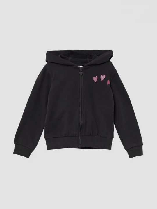 Foto van product Knus sweatvest met glitterprint op de rug s.Oliver grijs