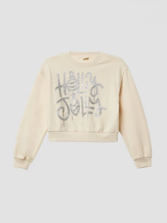 Foto van product Knusse crop sweater in een oversized vorm met een glinsterende print s.Oliver beżowy