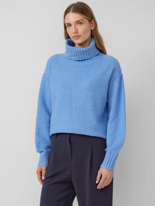 Foto van product Knusse gebreide trui met wijde col s.Oliver blauw