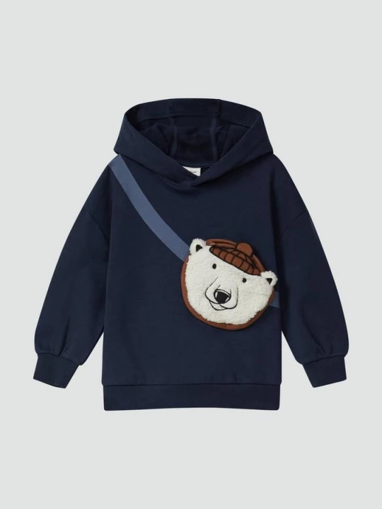 Foto van product Knusse oversized hoodie met opgezette ritszak s.Oliver blauw