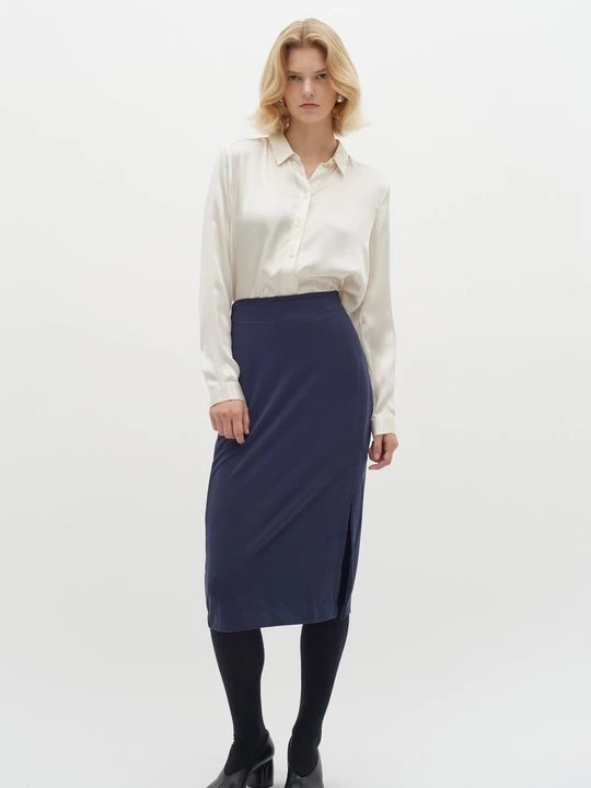 Foto van product Kokerrok InWear gemêleerd donkerblauw