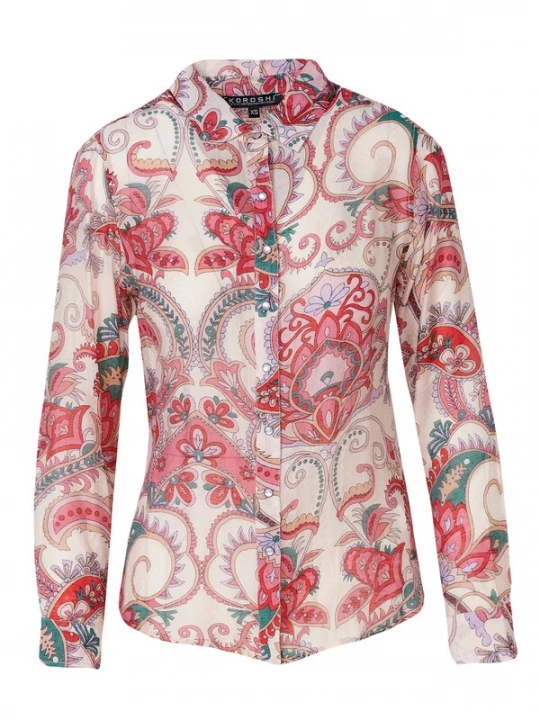 Foto van product KOROSHI Blouse beige / groen / oudroze