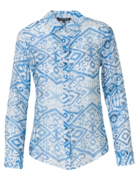 Foto van product KOROSHI Blouse blauw / pastelblauw