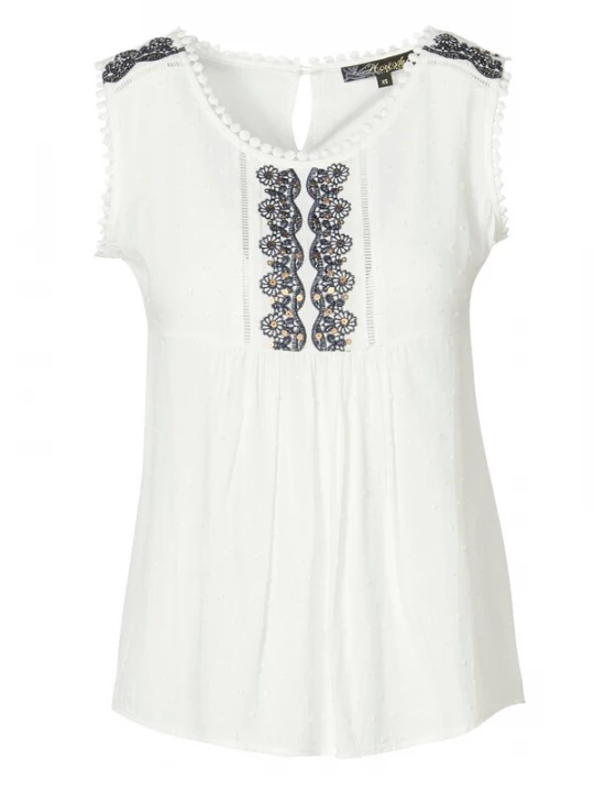 Foto van product KOROSHI Blouse nachtblauw / wit