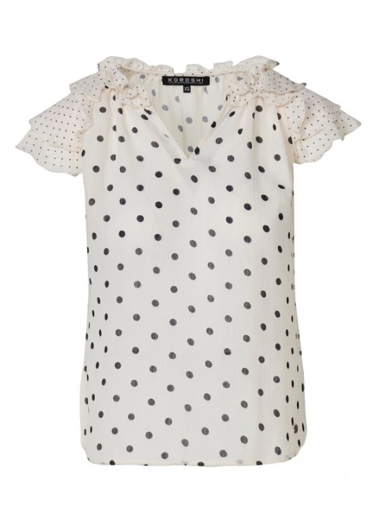 Foto van product KOROSHI Blouse zwart / offwhite