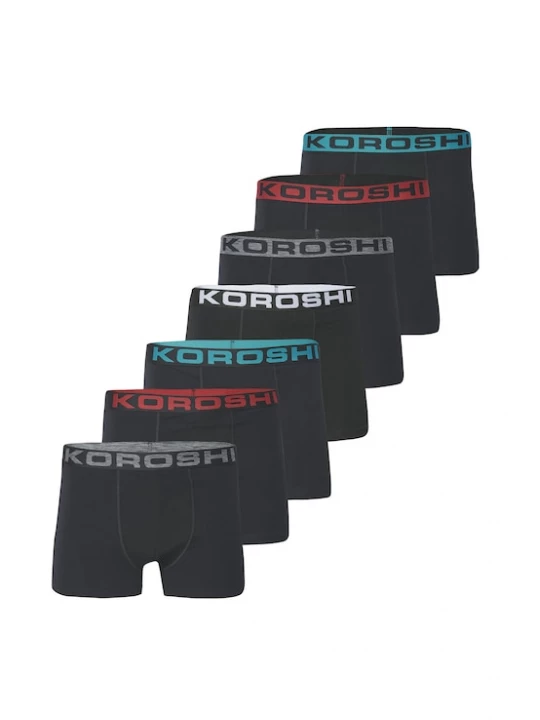 Foto van product KOROSHI Boxershorts turquoise / rood / zwart / wit
