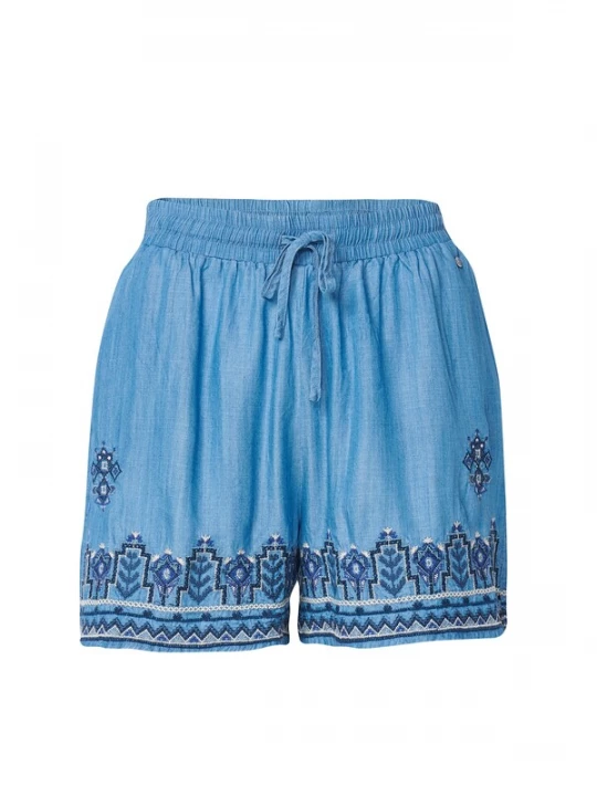 Foto van product KOROSHI Broek navy / blauw denim / wit