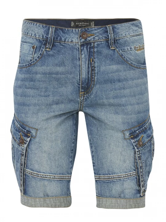 Foto van product KOROSHI Cargojeans blauw denim