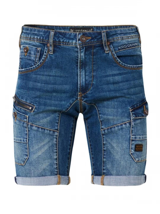 Foto van product KOROSHI Cargojeans blauw denim