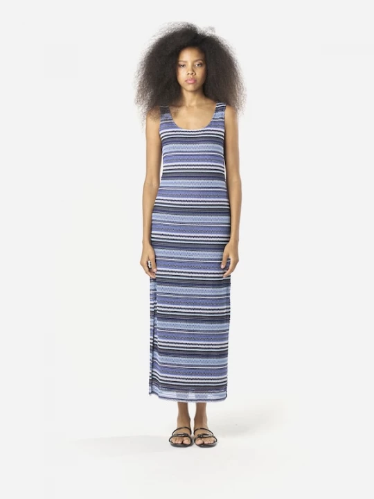 Foto van product KOROSHI Gebreide jurk blauw / navy / pastelblauw / wit