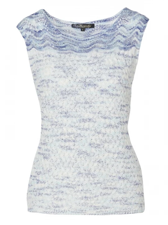 Foto van product KOROSHI Gebreide top navy / lichtblauw / offwhite