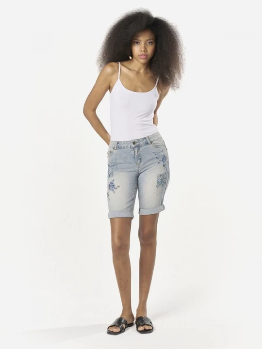 Foto van product KOROSHI Jeans azuur / lichtblauw / donkerblauw / pastelgroen