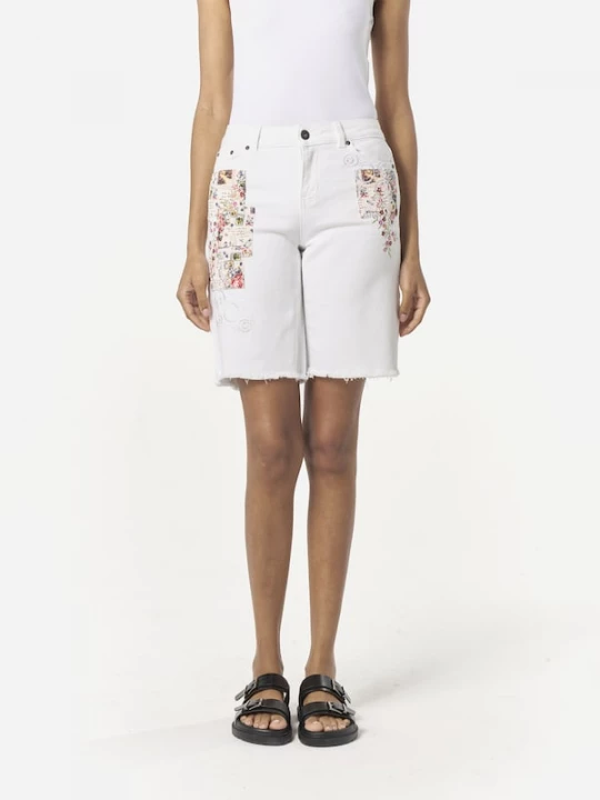 Foto van product KOROSHI Jeans blauw / groen / pastelroze / wit
