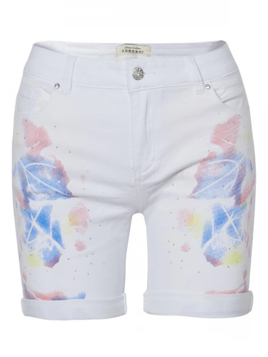 Foto van product KOROSHI Jeans hemelsblauw / limoen / oudroze / white denim