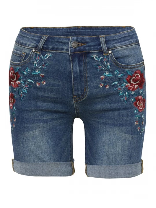Foto van product KOROSHI Jeans taupe / donkerblauw / riet / rood