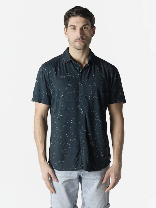 Foto van product KOROSHI Overhemd beige / zwart