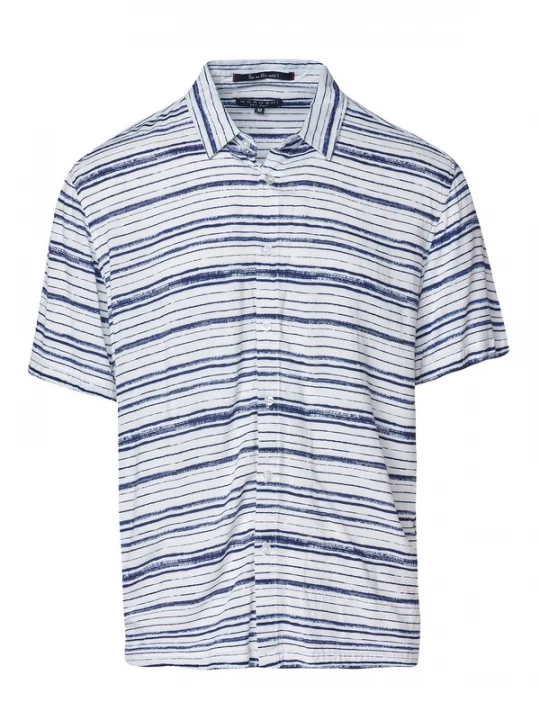 Foto van product KOROSHI Overhemd donkerblauw / wit