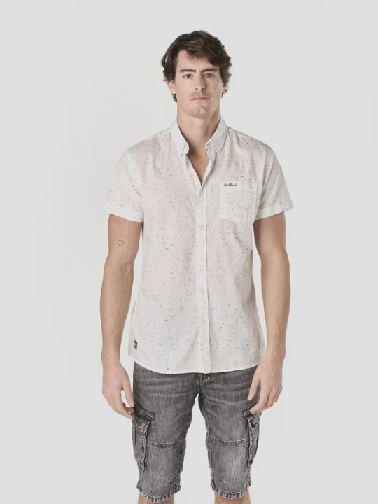 Foto van product KOROSHI Overhemd donkerblauw / wit