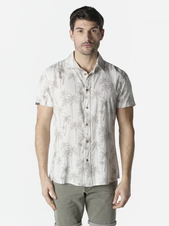 Foto van product KOROSHI Overhemd lichtgrijs / offwhite