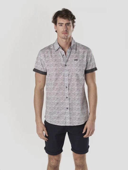 Foto van product KOROSHI Overhemd navy / wit