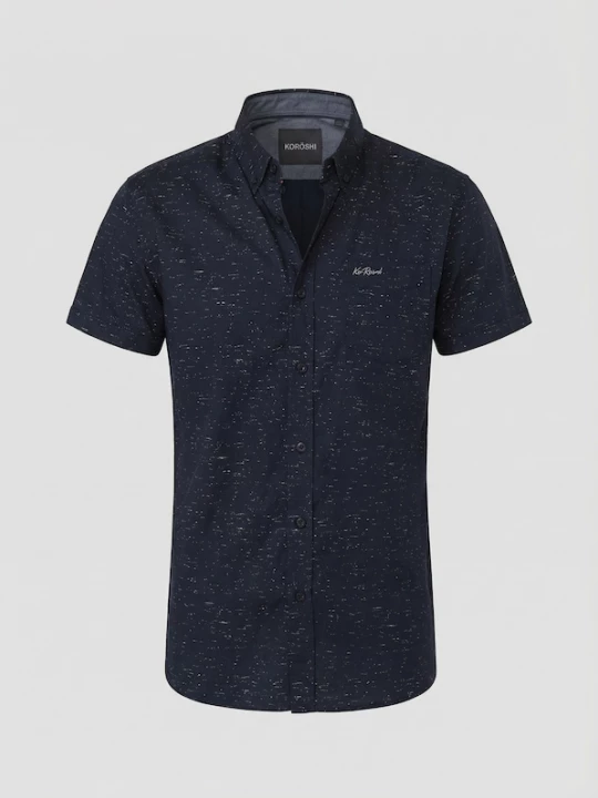 Foto van product KOROSHI Overhemd navy / wit