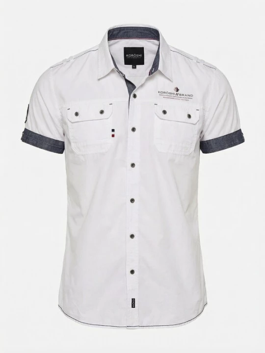 Foto van product KOROSHI Overhemd navy / wit