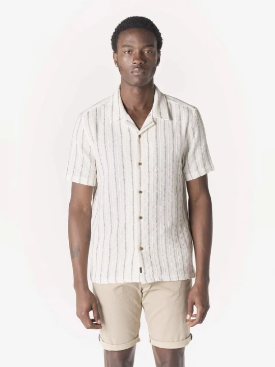 Foto van product KOROSHI Overhemd zwart / offwhite