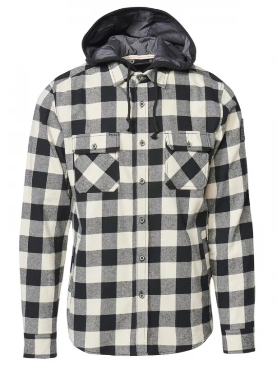 Foto van product KOROSHI Overhemd zwart / offwhite