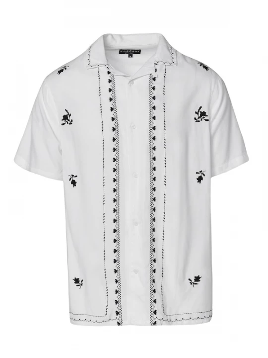 Foto van product KOROSHI Overhemd zwart / offwhite