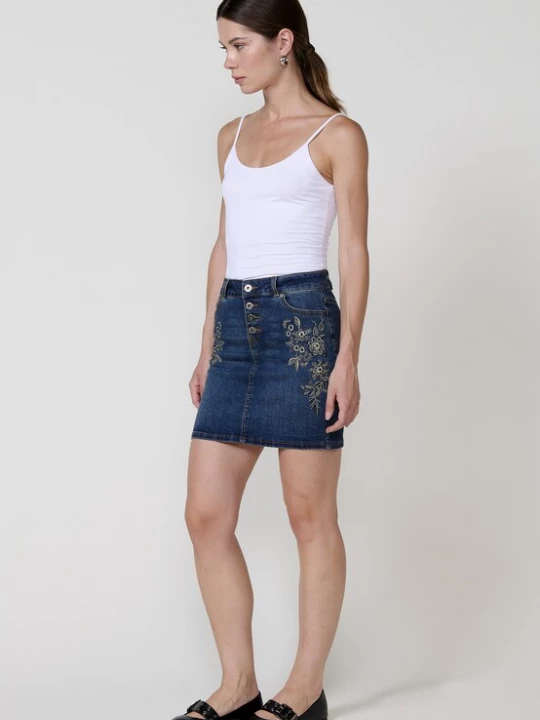 Foto van product KOROSHI Rok beige / donkerblauw