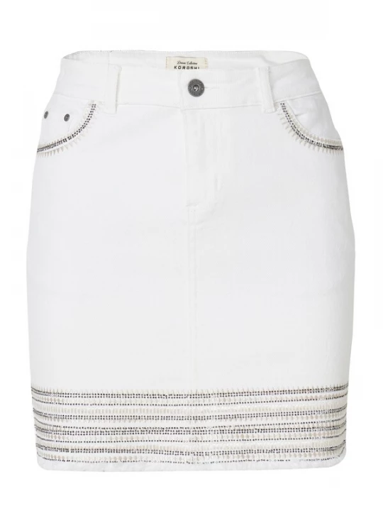 Foto van product KOROSHI Rok beige / zwart / white denim