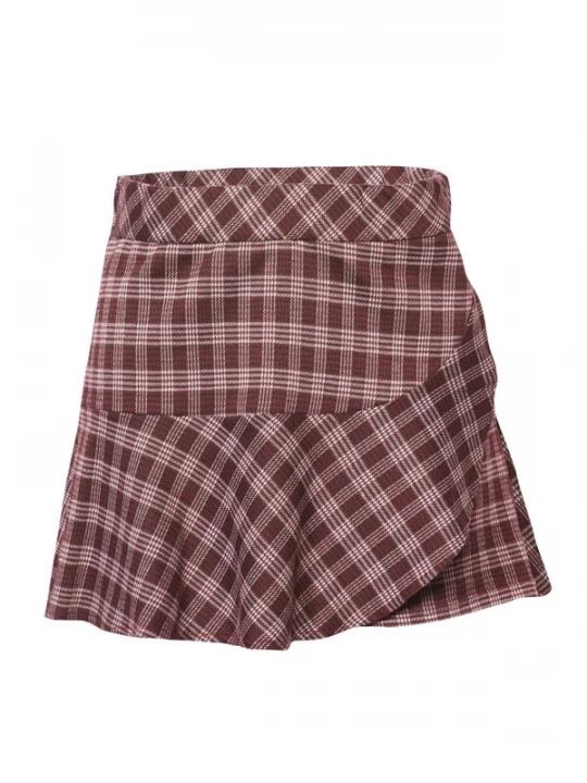 Foto van product KOROSHI Rok donkerrood / zwart / wit