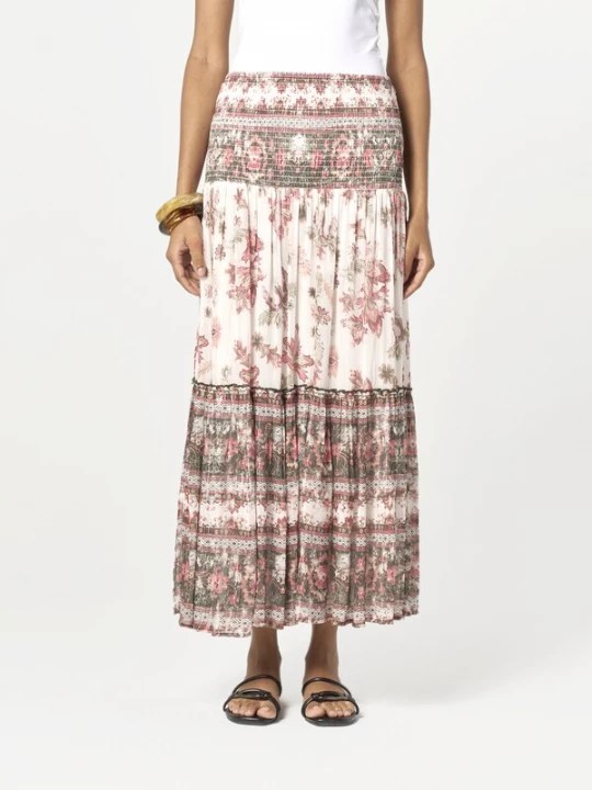 Foto van product KOROSHI Rok kaki / rosa / oudroze / wit
