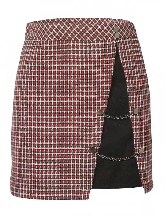 Foto van product KOROSHI Rok rood / zwart / wit