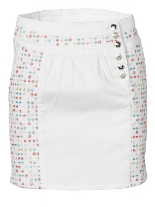 Foto van product KOROSHI Rok taupe / jade groen / watermeloen rood / white denim