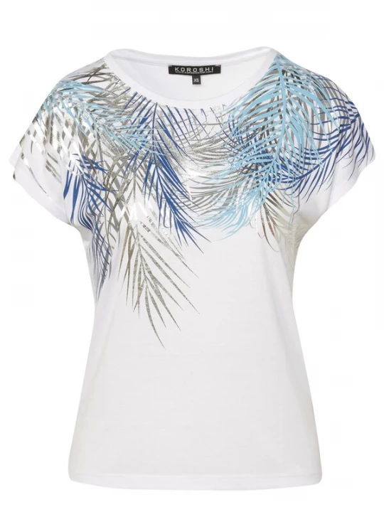 Foto van product KOROSHI Shirt beige / blauw / wit