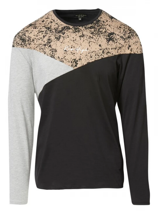 Foto van product KOROSHI Shirt beige / zwart / wit
