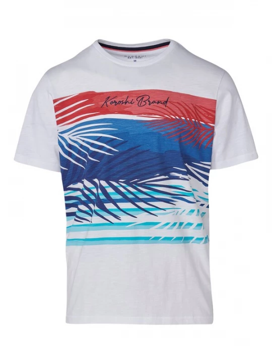 Foto van product KOROSHI Shirt blauw / azuur / donkerrood / wit