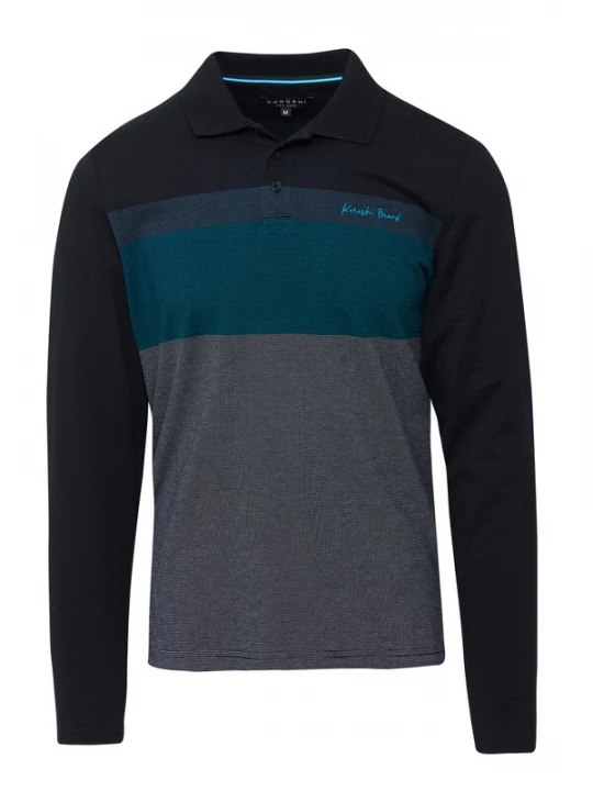 Foto van product KOROSHI Shirt blauw / grijs / zwart