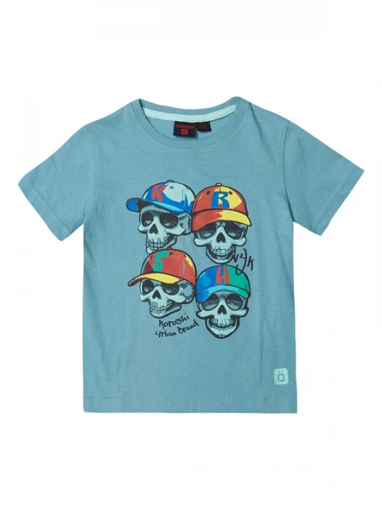 Foto van product KOROSHI Shirt blauw / groen / jade groen / rood