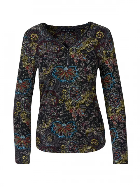 Foto van product KOROSHI Shirt blauw / groen / oranje / zwart