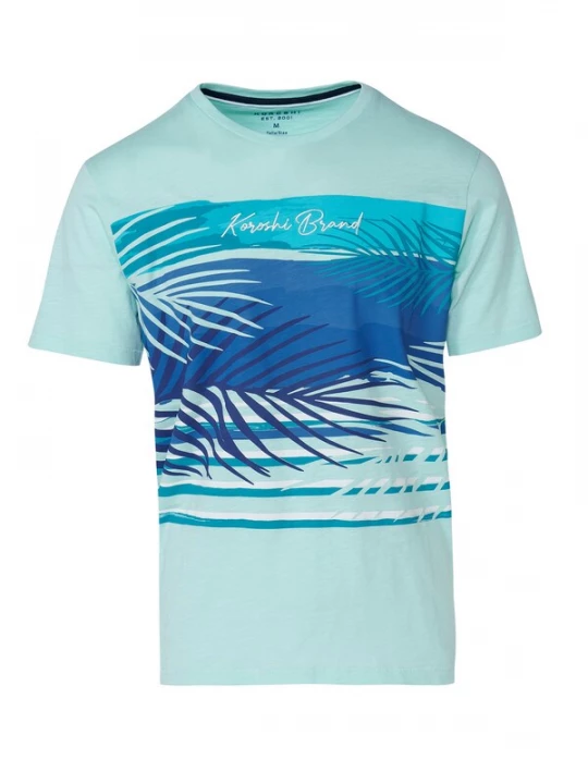 Foto van product KOROSHI Shirt blauw / mintgroen / wit