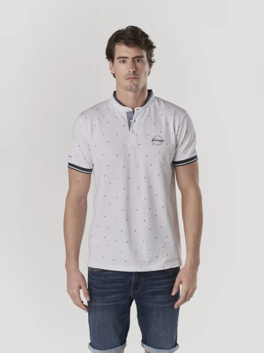 Foto van product KOROSHI Shirt blauw / offwhite